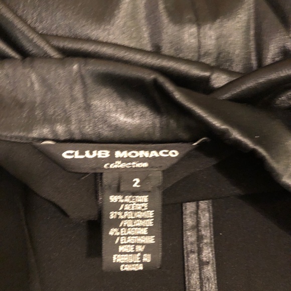 Club Monaco black satin lightweight blazer, size 2- small - Picture 4 of 4
